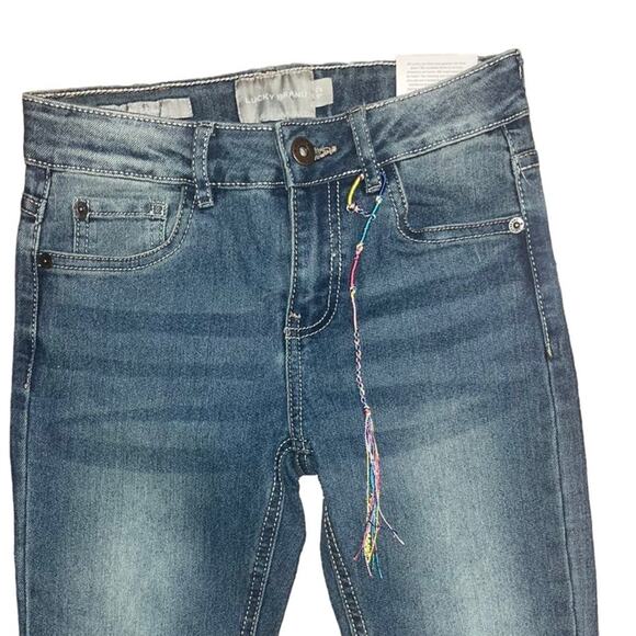 Lucky Brand Zoe Skinny Stretch Jeans Girls Size 12 New Basic Simple Girly Kids - Picture 2 of 9